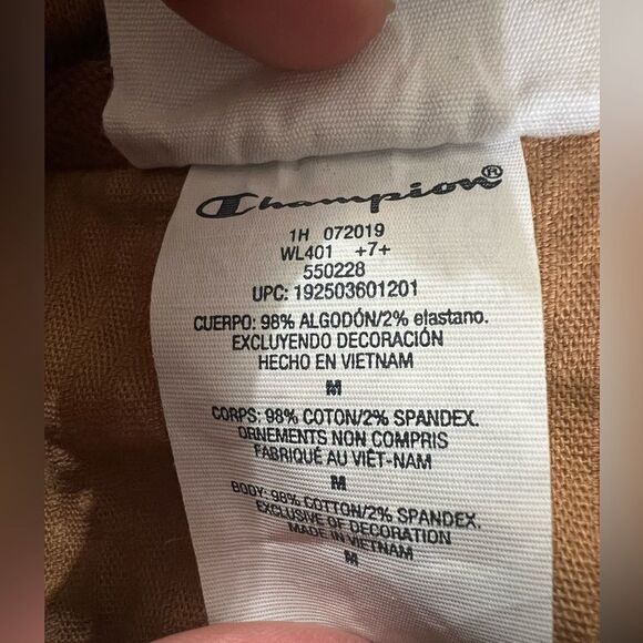 4/$25 Champion reverse weave velvet corduroy cropped hooded shirt  streetwear - Picture 9 of 12